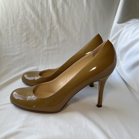 Kate Spade New York Womens Neutral Patent Leather Classic Pumps Beige Size 8.5 B - Picture 1 of 15